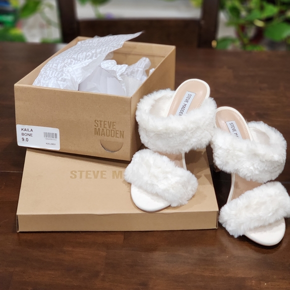 Steve Madden fuzzy stiletto, sz 9 - Picture 2 of 5